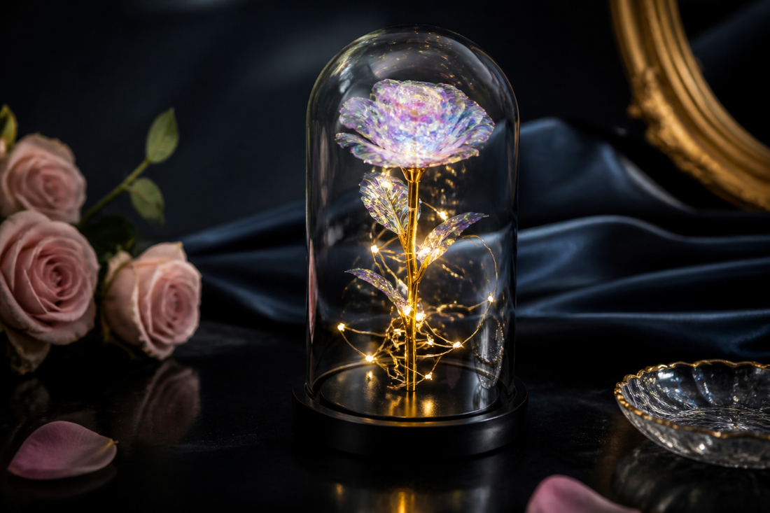 Wow Galaxy Rose Lamp LED Rose Night Light Enchanted Galaxy Rose LED